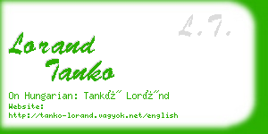 lorand tanko business card